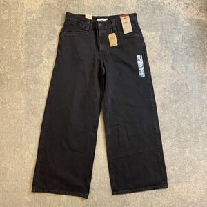 Levis 94 Baggy Wide Leg Jeans Womens 30x31 Black Mid Rise Cotton Denim Relaxed